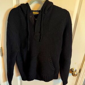 Men’s Ralph Lauren Rugby Hooded Sweater Black Size Med